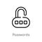 outline passwords vector icon. isolated black simple line element illustration from cyber concept. editable vector stroke