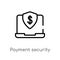 outline payment security vector icon. isolated black simple line element illustration from e-commerce and payment concept.