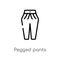 outline pegged pants vector icon. isolated black simple line element illustration from clothes concept. editable vector stroke