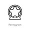 outline pentagram vector icon. isolated black simple line element illustration from music concept. editable vector stroke