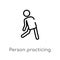 outline person practicing a strengthen posture vector icon. isolated black simple line element illustration from people concept.