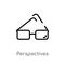 outline perspectives vector icon. isolated black simple line element illustration from user interface concept. editable vector