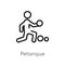 outline petanque vector icon. isolated black simple line element illustration from activity and hobbies concept. editable vector