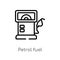 outline petrol fuel vector icon. isolated black simple line element illustration from transport concept. editable vector stroke