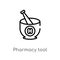 outline pharmacy tool vector icon. isolated black simple line element illustration from medical concept. editable vector stroke