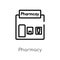 outline pharmacy vector icon. isolated black simple line element illustration from medical concept. editable vector stroke