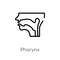 outline pharynx vector icon. isolated black simple line element illustration from medical concept. editable vector stroke pharynx