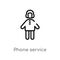 outline phone service vector icon. isolated black simple line element illustration from people concept. editable vector stroke
