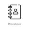 outline phonebook vector icon. isolated black simple line element illustration from strategy concept. editable vector stroke