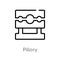 outline pillory vector icon. isolated black simple line element illustration from halloween concept. editable vector stroke