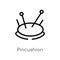 outline pincushion vector icon. isolated black simple line element illustration from sew concept. editable vector stroke