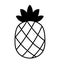 Outline pineapple icon vector illustration isolated