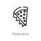 outline pizza slice vector icon. isolated black simple line element illustration from party concept. editable vector stroke pizza