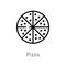 outline pizza vector icon. isolated black simple line element illustration from health concept. editable vector stroke pizza icon