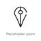 outline placeholder point vector icon. isolated black simple line element illustration from maps and flags concept. editable