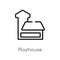 outline playhouse vector icon. isolated black simple line element illustration from kids and baby concept. editable vector stroke