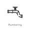 outline plumbering vector icon. isolated black simple line element illustration from other concept. editable vector stroke