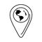 Outline pointer globe map location continent