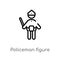 outline policeman figure vector icon. isolated black simple line element illustration from people concept. editable vector stroke