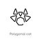 outline polygonal cat vector icon. isolated black simple line element illustration from geometry concept. editable vector stroke