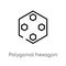 outline polygonal hexagon vector icon. isolated black simple line element illustration from geometry concept. editable vector