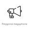 outline polygonal megaphone vector icon. isolated black simple line element illustration from geometry concept. editable vector