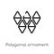 outline polygonal ornament vector icon. isolated black simple line element illustration from geometry concept. editable vector
