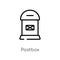 outline postbox vector icon. isolated black simple line element illustration from delivery and logistics concept. editable vector