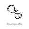 outline pouring coffe vector icon. isolated black simple line element illustration from bistro and restaurant concept. editable