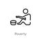 outline poverty vector icon. isolated black simple line element illustration from general concept. editable vector stroke poverty