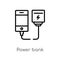 outline power bank vector icon. isolated black simple line element illustration from user interface concept. editable vector