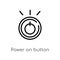 outline power on button vector icon. isolated black simple line element illustration from multimedia concept. editable vector