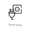 outline power plug vector icon. isolated black simple line element illustration from technology concept. editable vector stroke