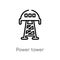 outline power tower vector icon. isolated black simple line element illustration from industry concept. editable vector stroke