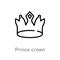 outline prince crown vector icon. isolated black simple line element illustration from shapes concept. editable vector stroke