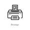 outline printer vector icon. isolated black simple line element illustration from digital economy concept. editable vector stroke