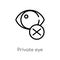 outline private eye vector icon. isolated black simple line element illustration from ultimate glyphicons concept. editable vector