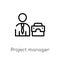 outline project manager vector icon. isolated black simple line element illustration from technology concept. editable vector