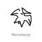 outline pterodactyl vector icon. isolated black simple line element illustration from stone age concept. editable vector stroke