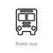 outline public bus vector icon. isolated black simple line element illustration from mechanicons concept. editable vector stroke