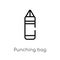 outline punching bag vector icon. isolated black simple line element illustration from health concept. editable vector stroke