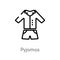 outline pyjamas vector icon. isolated black simple line element illustration from clothes concept. editable vector stroke pyjamas