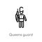 outline queens guard vector icon. isolated black simple line element illustration from people concept. editable vector stroke