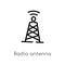 outline radio antenna vector icon. isolated black simple line element illustration from communication concept. editable vector