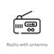 outline radio with antenna vector icon. isolated black simple line element illustration from technology concept. editable vector