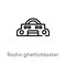 outline radio ghettoblaster vector icon. isolated black simple line element illustration from music concept. editable vector