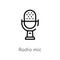 outline radio mic vector icon. isolated black simple line element illustration from hardware concept. editable vector stroke radio