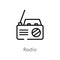 outline radio vector icon. isolated black simple line element illustration from electronic stuff fill concept. editable vector