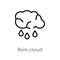 outline rain cloud vector icon. isolated black simple line element illustration from ultimate glyphicons concept. editable vector