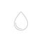 Outline rain drop in vector. Flat icon of water raindrop or oil isolated on white background. Natural aqua illustration with